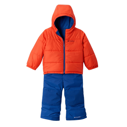 COLUMBIA TODDLER DOUBLE FLAKE II SET - WHISPER/MOUNTAIN BLUE - FRONT VIEW