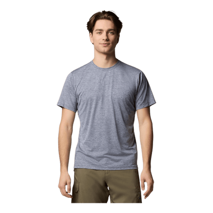 COLUMBIA TECH TRAIL UTILITY SHORT SLEEVE CREW SHIRT - COLLEGIATE NAVY - FRONT VIEW