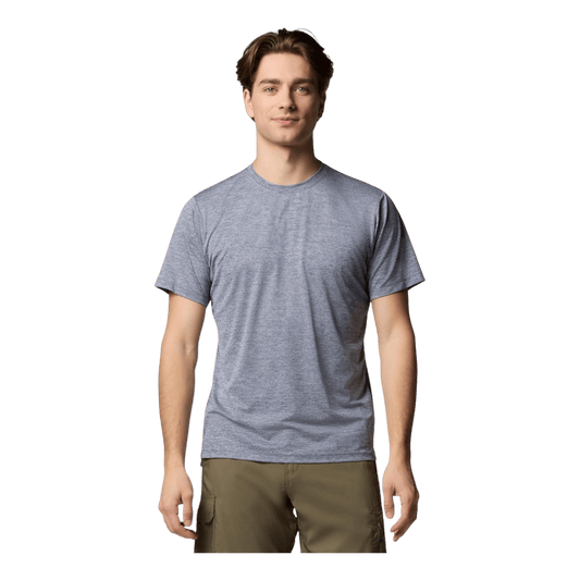 COLUMBIA TECH TRAIL UTILITY SHORT SLEEVE CREW SHIRT - COLLEGIATE NAVY - FRONT VIEW
