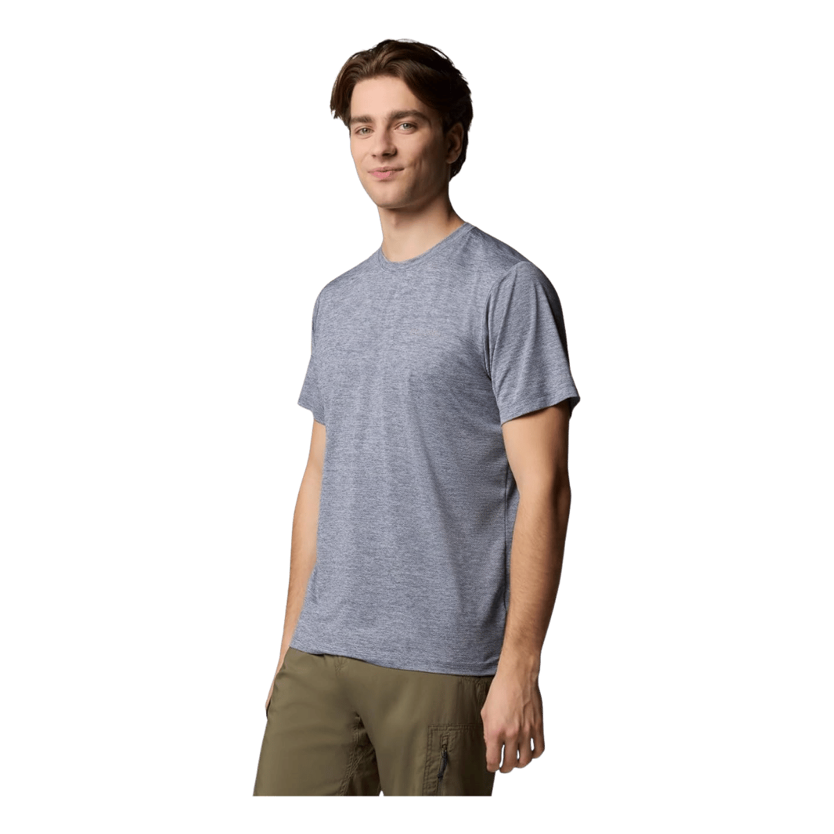 COLUMBIA TECH TRAIL UTILITY SHORT SLEEVE CREW SHIRT - COLLEGIATE NAVY - SIDE VIEW