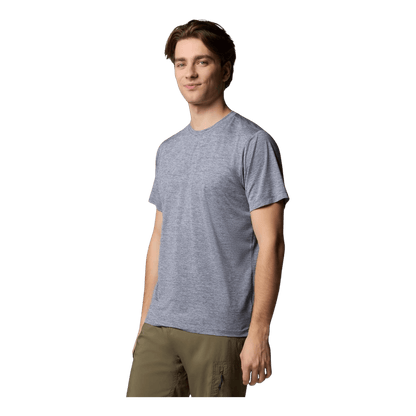 COLUMBIA TECH TRAIL UTILITY SHORT SLEEVE CREW SHIRT - COLLEGIATE NAVY - SIDE VIEW