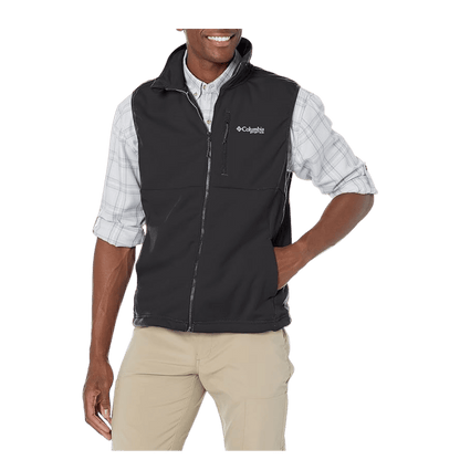COLUMBIA TERMINAL STRETCH SOFTSHLL VEST - BLACK - FRONT VIEW