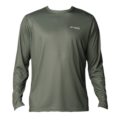 COLUMBIA MEN'S TERMINAL TACKLE PFG FISH FLAG LONG SLEEVE SHIRT - CYPRESS - FRONT VIEW