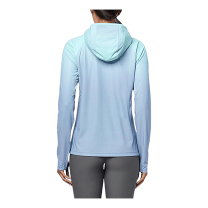 COLUMBIA WOMEN'S TIDAL DEFLECTOR ZERO HOODIE - VIVID BLUE - BACK VIEW