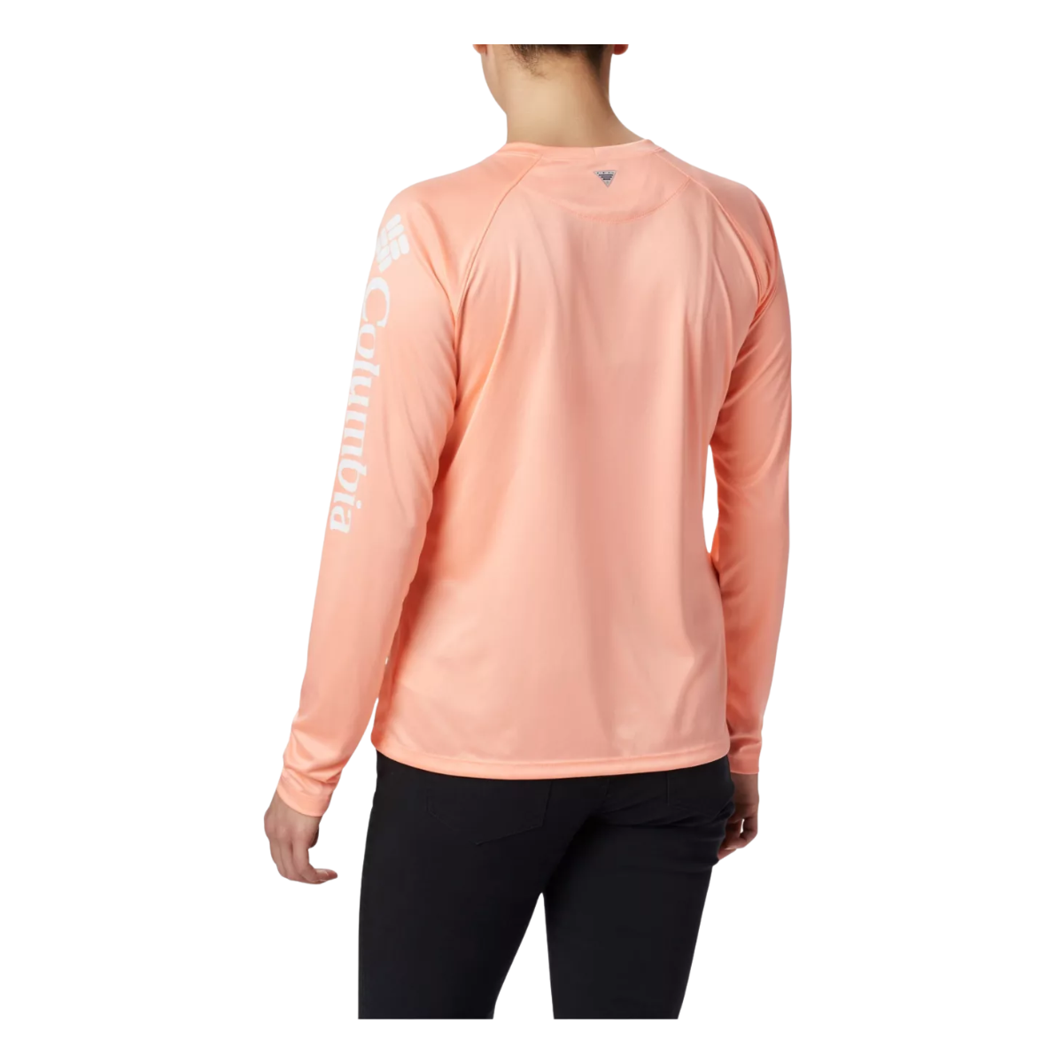 COLUMBIA WOMEN’S TIDAL TEE HEATHER LONG SLEEVE – TIKI PINK HEATHER - BACK VIEW