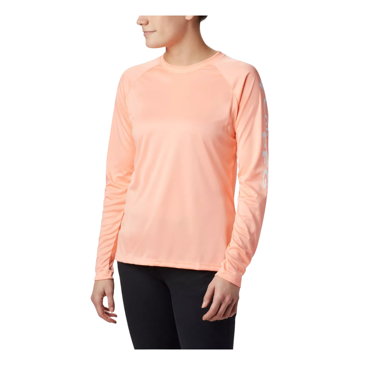 COLUMBIA WOMEN’S TIDAL TEE HEATHER LONG SLEEVE – TIKI PINK HEATHER - FRONT VIEW