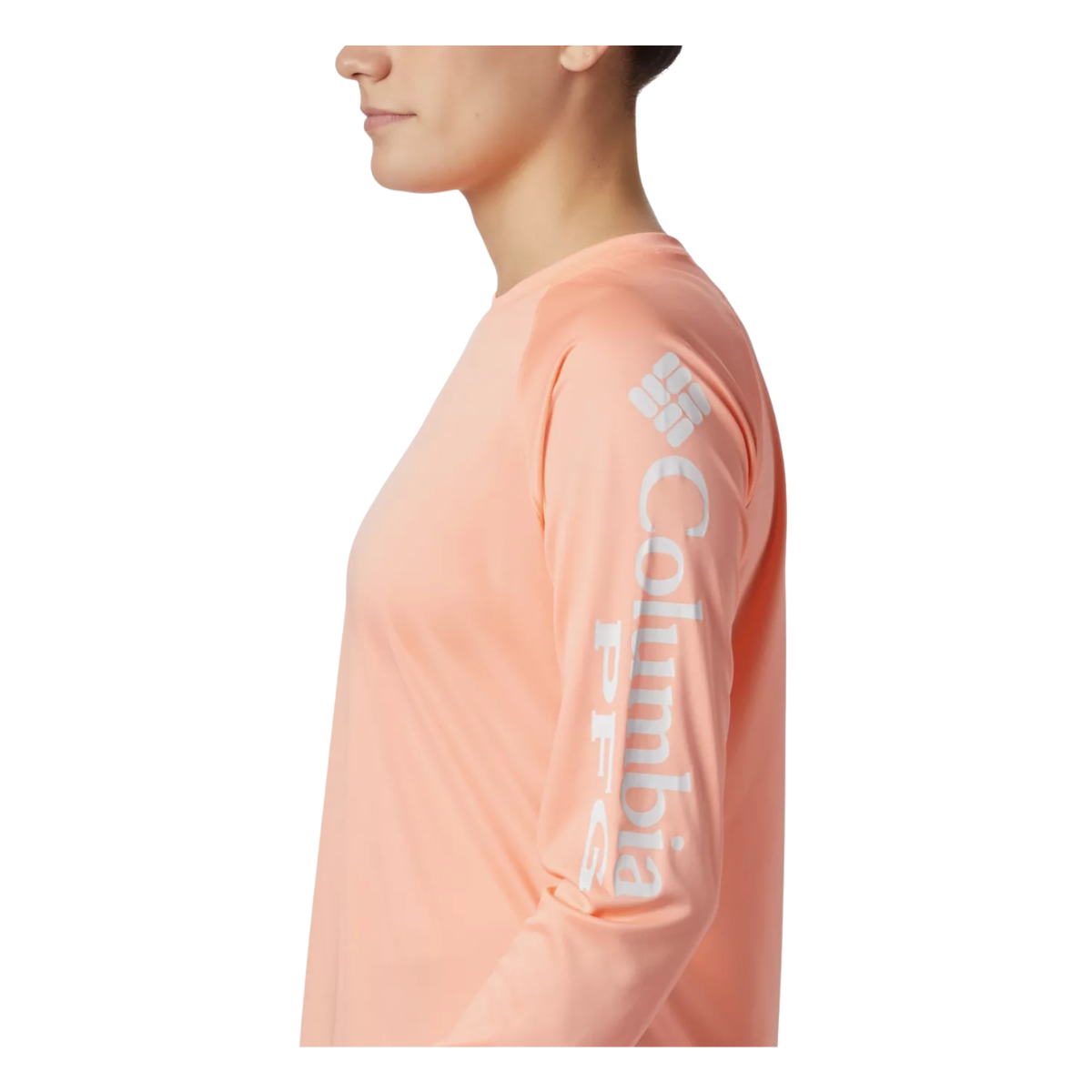 COLUMBIA WOMEN’S TIDAL TEE HEATHER LONG SLEEVE – TIKI PINK HEATHER - SIDE VIEW