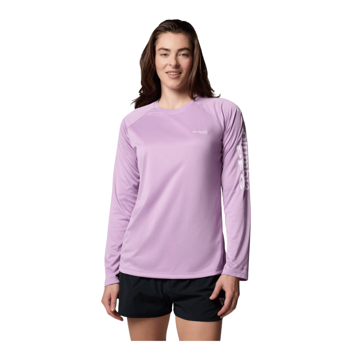 COLUMBIA WOMEN'S TIDAL TEE HEATHER LONG SLEEVE SHIRT - HYDRANGEA HEATHER - FRONT VIEW