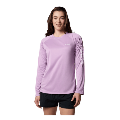 COLUMBIA WOMEN'S TIDAL TEE HEATHER LONG SLEEVE SHIRT - HYDRANGEA HEATHER - FRONT VIEW