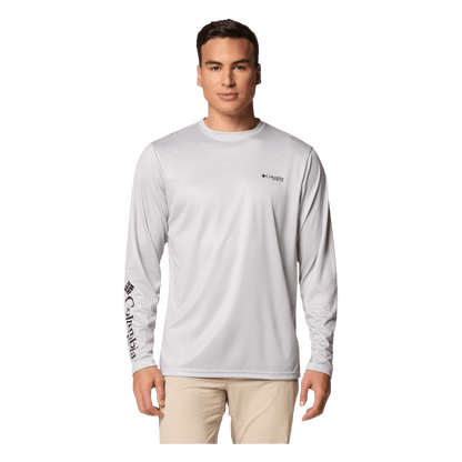 COLUMBIA TERMINAL TACKLE PFG FISH SHINE LONG SLEEVE - COOL GREY - FRONT VIEW