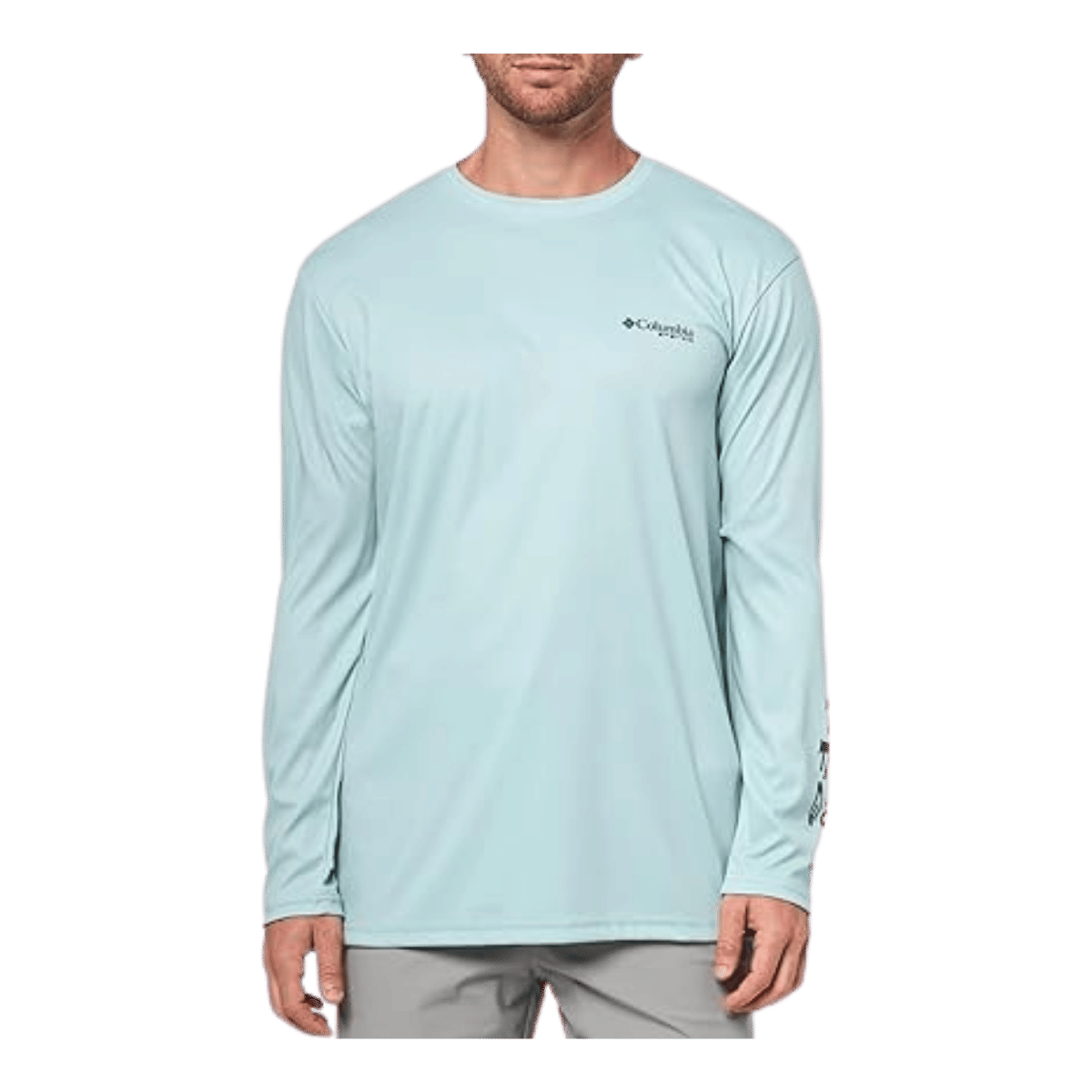 COLUMBIA MEN'S TERMINAL TACKLE PFG HIGH SIDE LONG SLEEVE SHIRT - CRUSHED BLUE  - FRONT VIEW