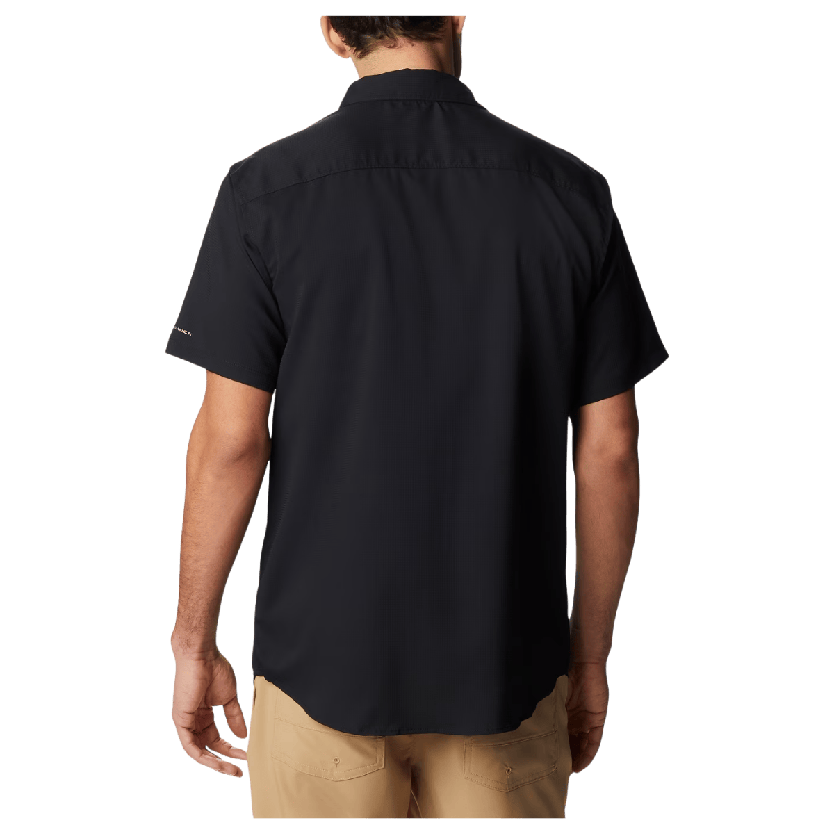 COLUMBIA MEN'S UTILIZER II SOLID SHORT SLEEVE SHIRT - BLACK - BACK VIEW