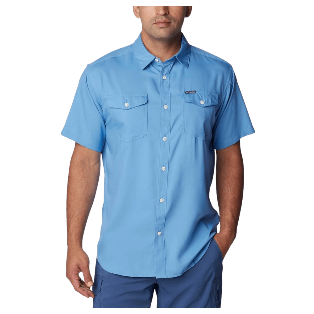 COLUMBIA MEN'S UTILIZER II SOLID SHORT SLEEVE SHIRT - SKYLER - FRONT VIEW