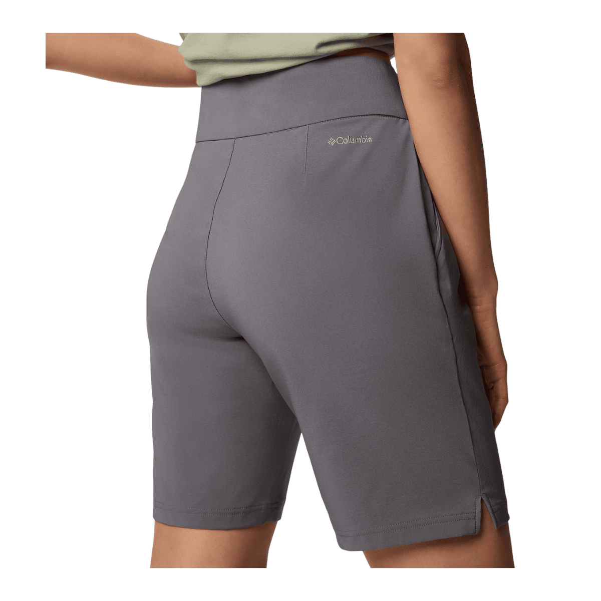 COLUMBIA WOMEN'S ALL SEASONS LONG SHORT 11" - CITY GREY - BACK VIEW