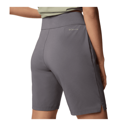 COLUMBIA WOMEN'S ALL SEASONS LONG SHORT 11" - CITY GREY - BACK VIEW