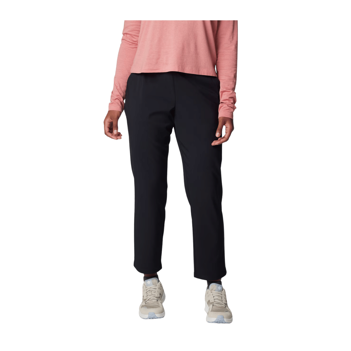 COLUMBIA WOMEN'S ALL SEASONS PULL-ON PANTS - BLACK - FRONT VIEW