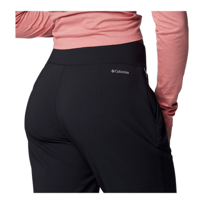 COLUMBIA WOMEN'S ALL SEASONS PULL-ON PANTS - BLACK - WAIST LINE VIEW