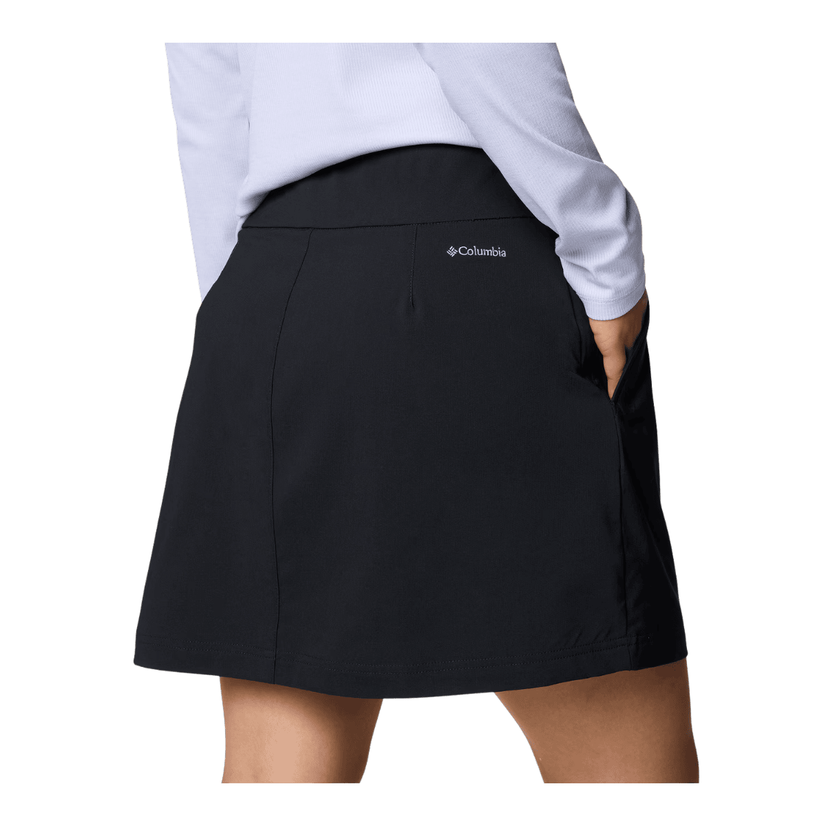 COLUMBIA WOMEN'S ALL SEASONS SKORT - BLACK - BACK VIEW
