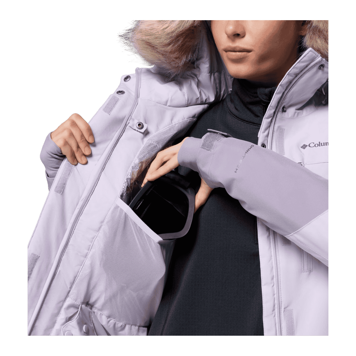 COLUMBIA WOMEN'S AVA ALPINE II INSULATED JACKET - LAVENDER PEARL - INNER VIEW