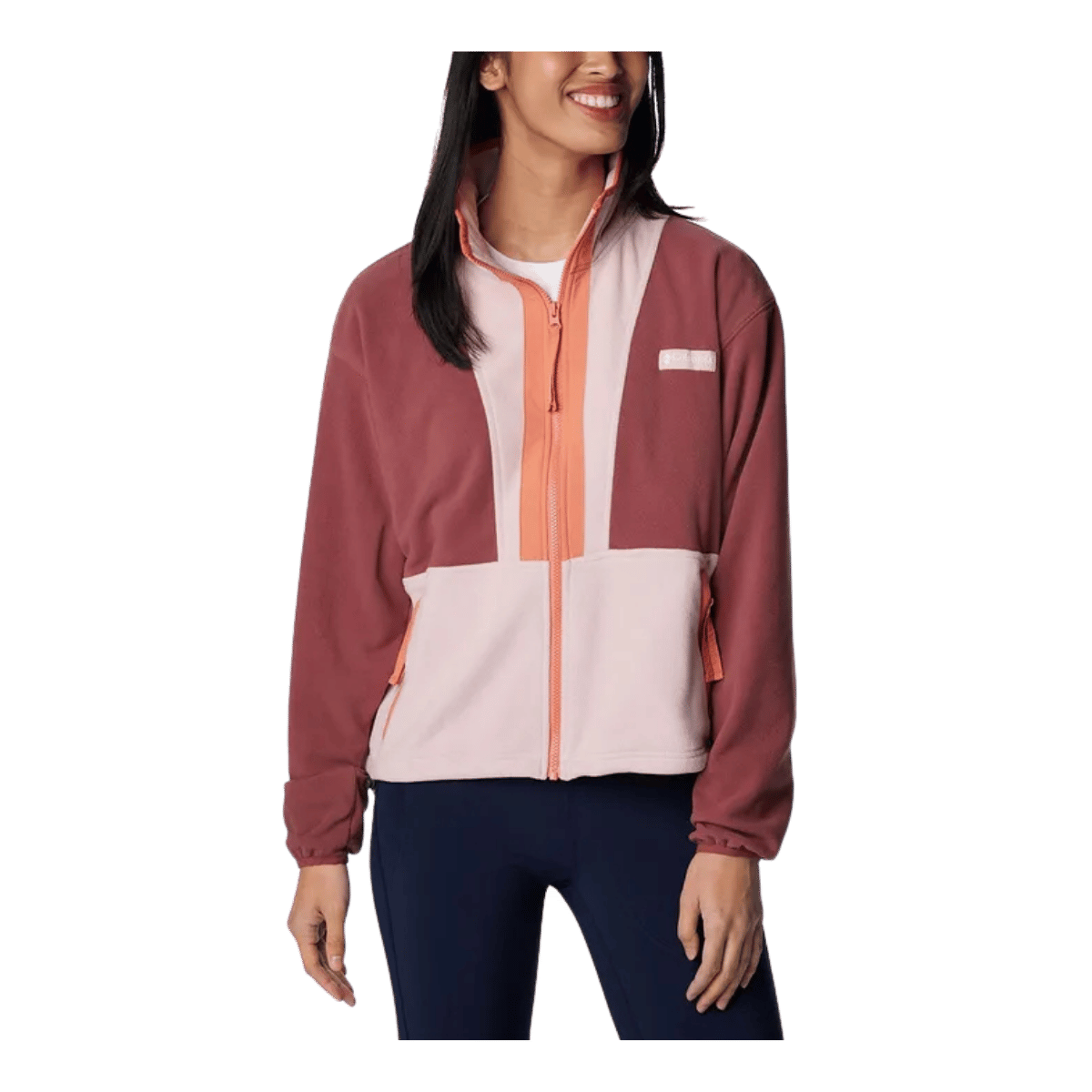 COLUMBIA WOMEN'S BACK BOWL FULL ZIP FLEECE JACKET - BEETROOT - FRONT VIEW