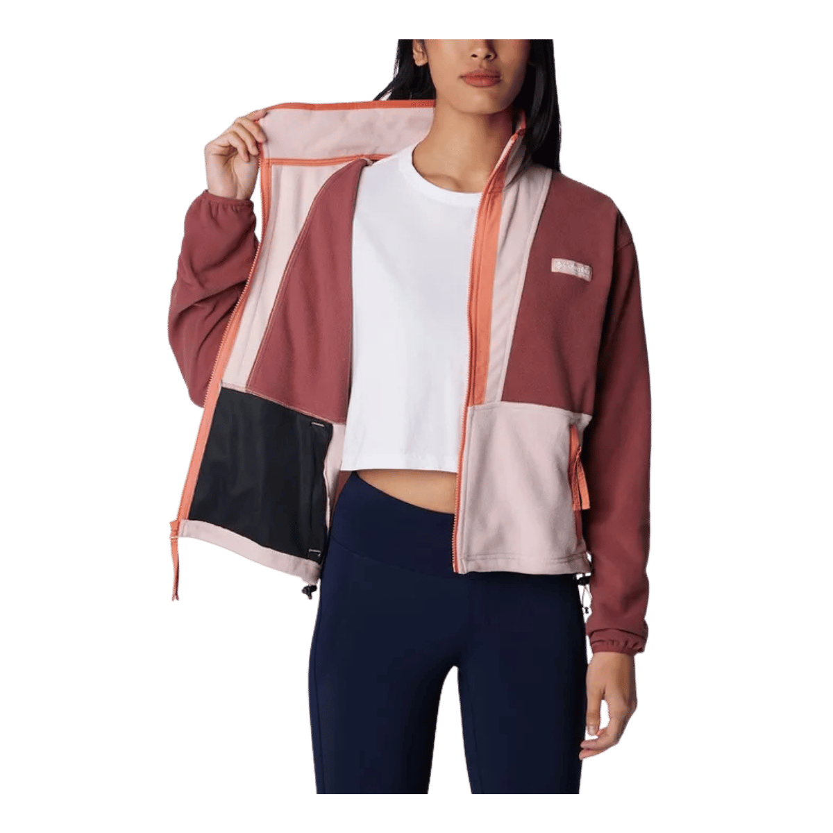 COLUMBIA WOMEN'S BACK BOWL FULL ZIP FLEECE JACKET - BEETROOT - INNER VIEW