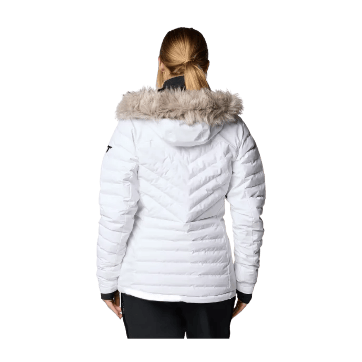 COLUMBIA WOMEN'S BIRD MOUNTAIN III INSULATED JACKET - WHITE - BACK VIEW