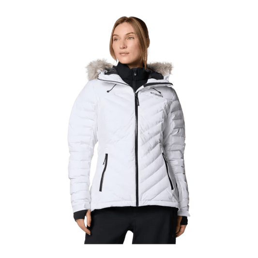 COLUMBIA WOMEN'S BIRD MOUNTAIN III INSULATED JACKET - WHITE - FRONT VIEW