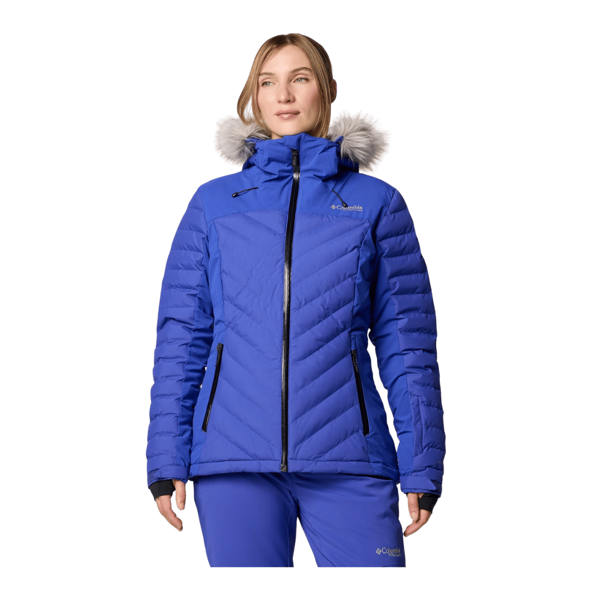 COLUMBIA WOMEN'S BIRD MOUNTAIN III INSULATED JACKET - CLEMATIS BLUE - FRONT VIEW