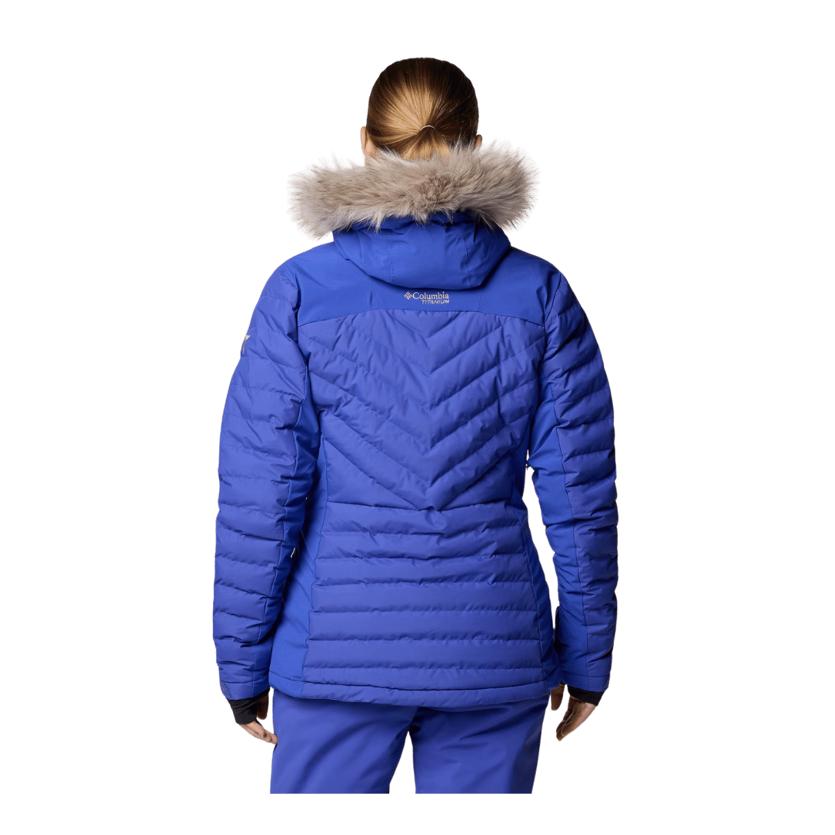 COLUMBIA WOMEN'S BIRD MOUNTAIN III INSULATED JACKET - CLEMATIS BLUE - BACK VIEW