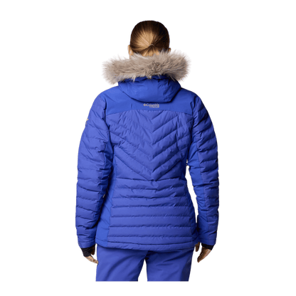 COLUMBIA WOMEN'S BIRD MOUNTAIN III INSULATED JACKET - CLEMATIS BLUE - BACK VIEW
