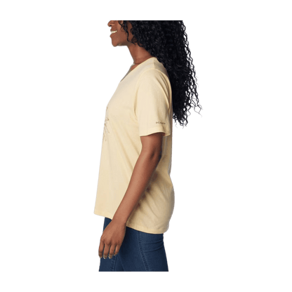 COLUMBIA WOMEN'S BLUEBIRD DAY RELAXED V NECK T-SHIRT - SUNSKISSED HEATHER - SIDE VIEW