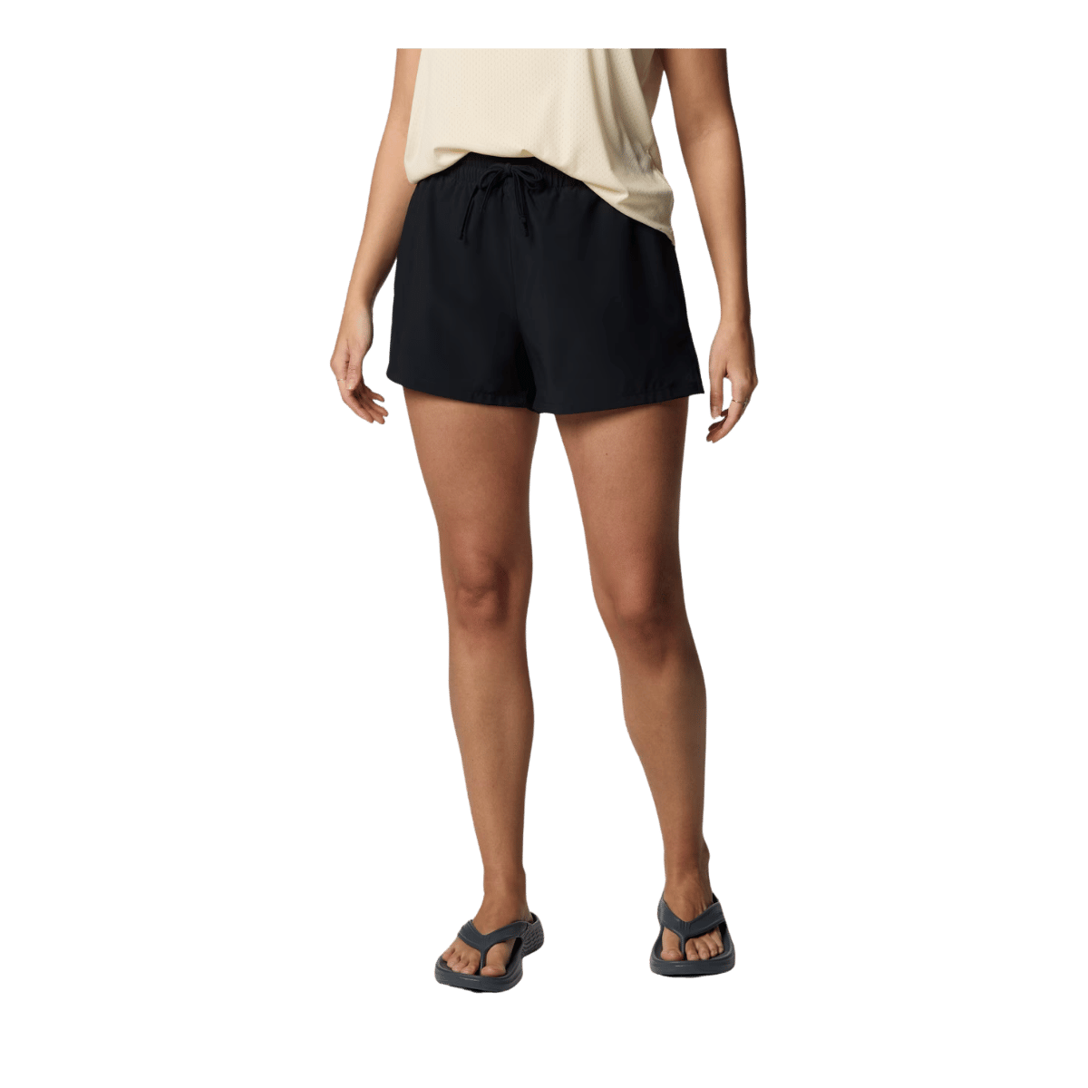 COLUMBIA WOMEN'S BOGATA BAY SHORT II 3" - BLACK - FRONT VIEW