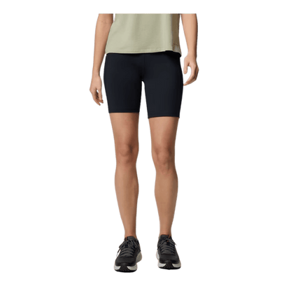 COLUMBIA WOMEN'S BOUNDLESS TREK 1/2 TIGHTS 7" - BLACK - FRONT VIEW