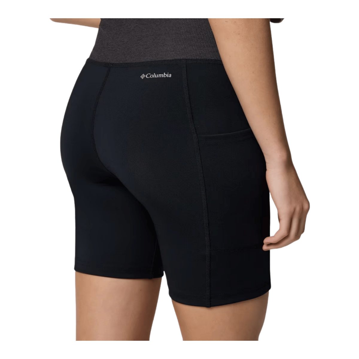 COLUMBIA WOMEN'S BOUNDLESS TREK 1/2 TIGHTS 7" - BLACK - BACK VIEW
