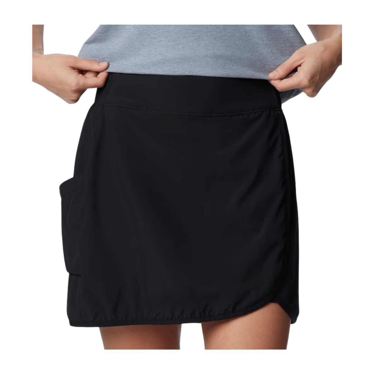 COLUMBIA WOMEN'S COLUMBIA HIKE SKORT - BLACK - FRONT VIEW