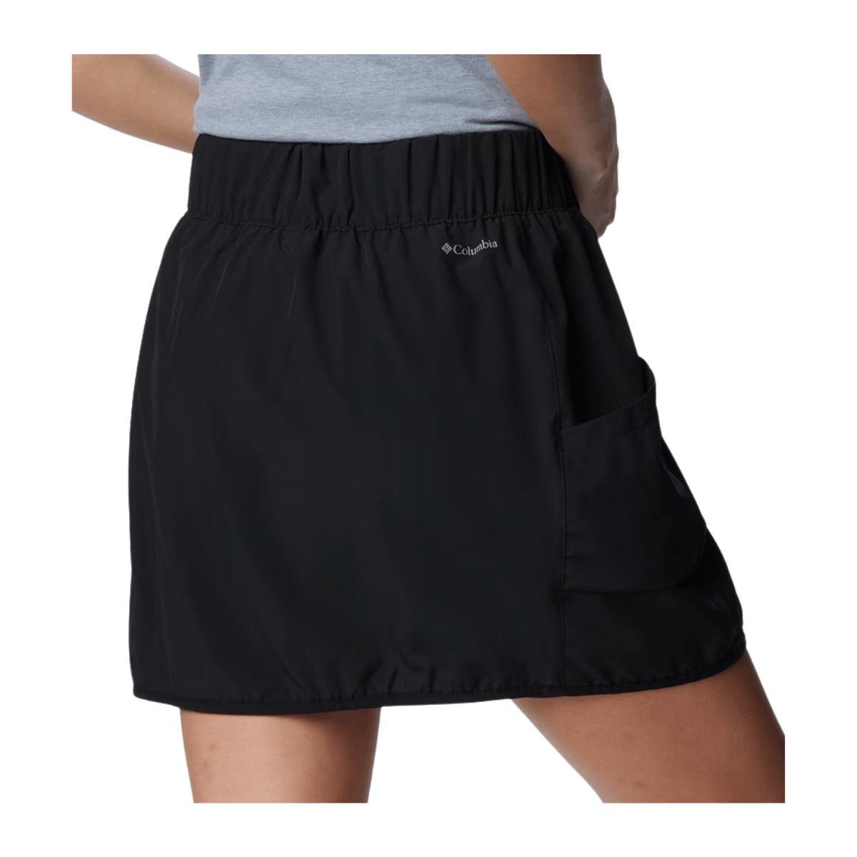 COLUMBIA WOMEN'S COLUMBIA HIKE SKORT - BLACK - BACK VIEW
