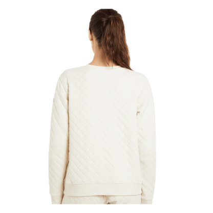 COLUMBIA WOMEN'S LODGE QUILTED CREW - CHALK - BACK VIEW