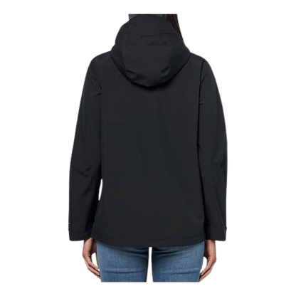 COLUMBIA WOMEN'S EARTH EXPLORER II SHELL JACKET - BLACK - BACK VIEW