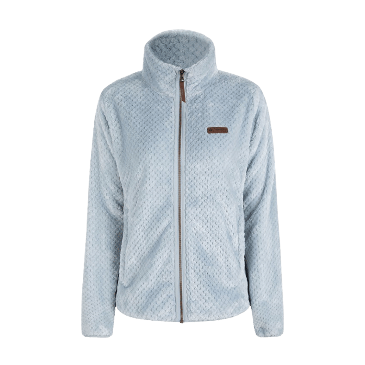 COLUMBIA WOMEN'S FIRE SIDE SHERPA FULL ZIP FLEECE JACKET - CIRRUS GREY -  FRONT VIEW
