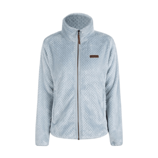 COLUMBIA WOMEN'S FIRE SIDE SHERPA FULL ZIP FLEECE JACKET - CIRRUS GREY -  FRONT VIEW