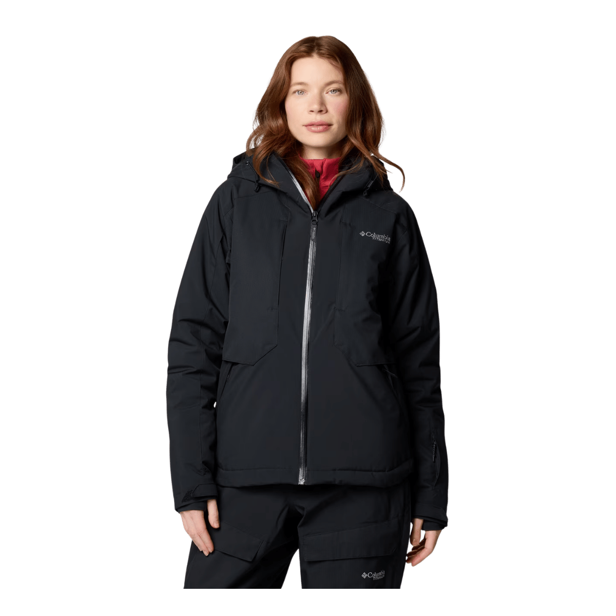 COLUMBIA WOMEN'S HIGHLAND SUMMIT II INSULATED HOODED JACKET - BLACK - FRONT VIEW