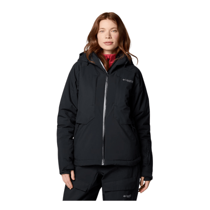 COLUMBIA WOMEN'S HIGHLAND SUMMIT II INSULATED HOODED JACKET - BLACK - FRONT VIEW