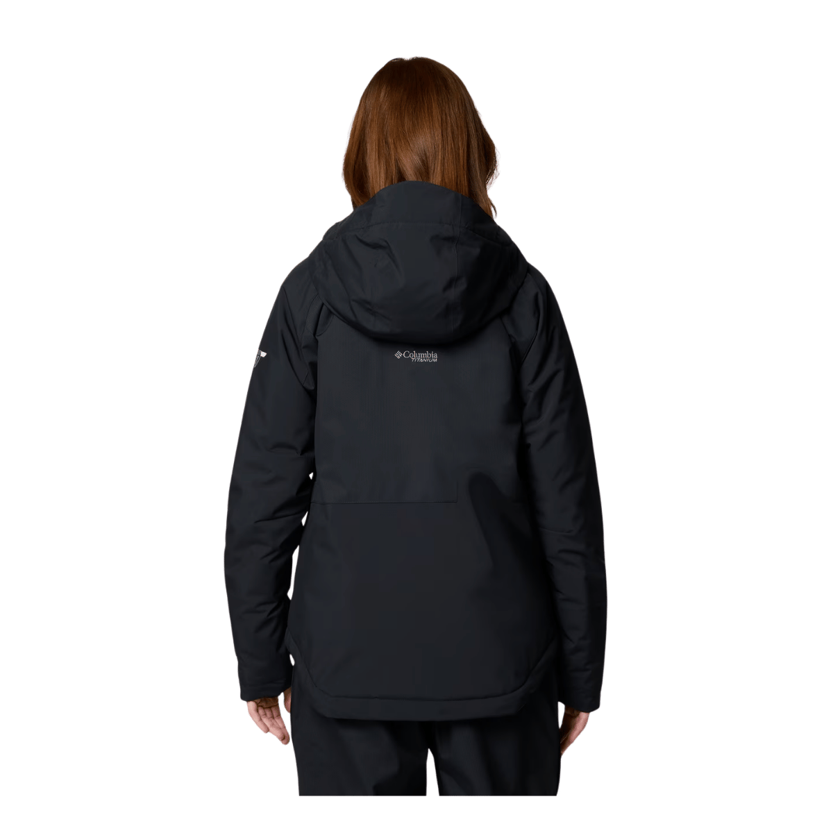 COLUMBIA WOMEN'S HIGHLAND SUMMIT II INSULATED HOODED JACKET - BLACK - BACK VIEW