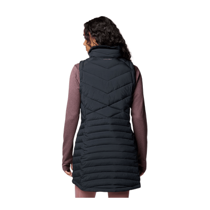 COLUMBIA WOMEN'S JOY PEAK II LONG VEST - BLACK - BACK VIEW