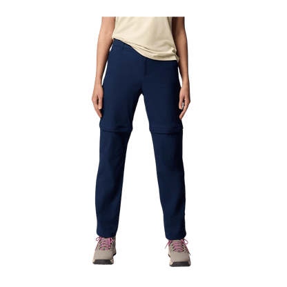COLUMBIA WOMEN'S LESLIE FALLS CONVERTIBLE PANTS - COLLEGIATE NAVY - FRONT VIEW