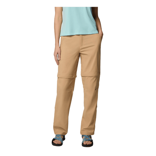 COLUMBIA WOMEN'S LESLIE FALLS CONVERTIBLE PANTS - CANOE - FRONT VIEW