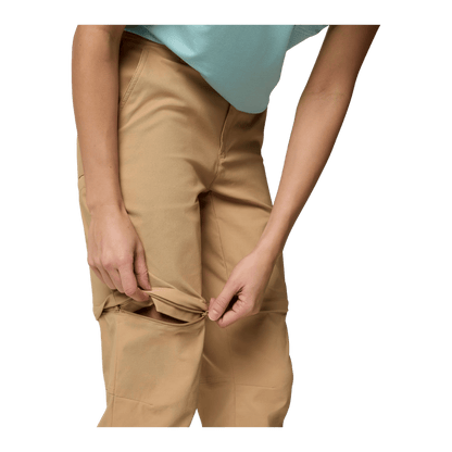 COLUMBIA WOMEN'S LESLIE FALLS CONVERTIBLE PANTS - CANOE - CLOSE-UP VIEW