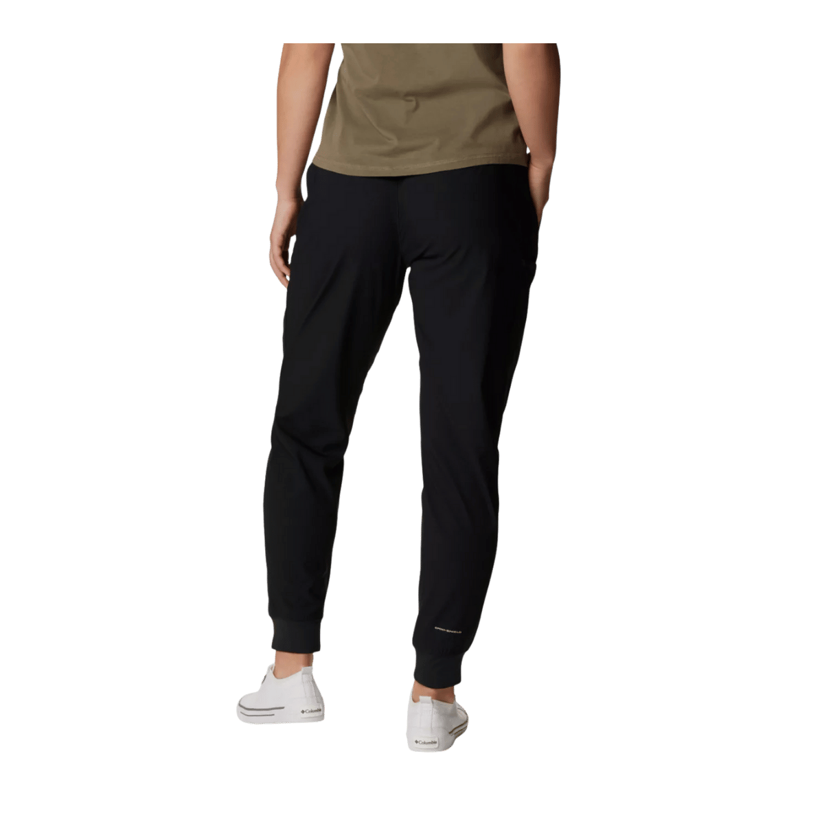 COLUMBIA WOMEN'S LESLIE FALLS JOGGER PANTS - BLACK - BACK VIEW