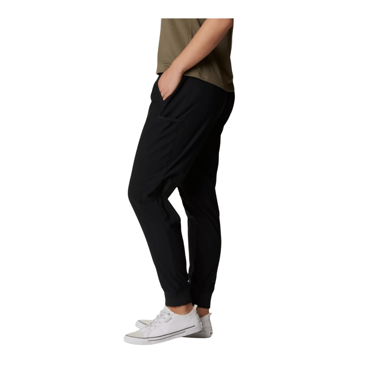COLUMBIA WOMEN'S LESLIE FALLS JOGGER PANTS - BLACK - SIDE VIEW