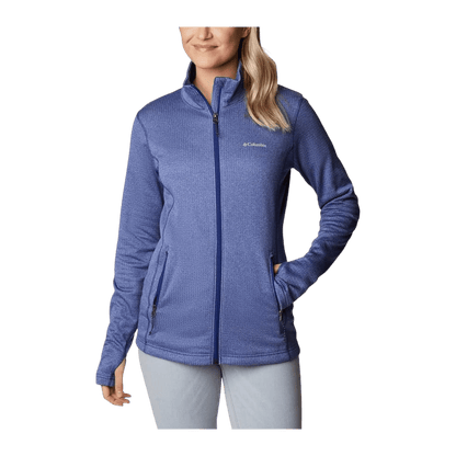 COLUMBIA WOMEN'S PARK VIEW GRID FLEECE FULL ZIP – DARK SAPPHIRE - FRONT VIEW
